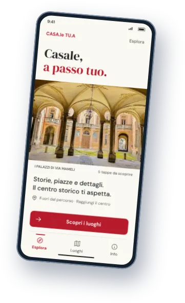 Esempio dell’app comunale CASA.le TU.A, con i luoghi di Casale Monferrato